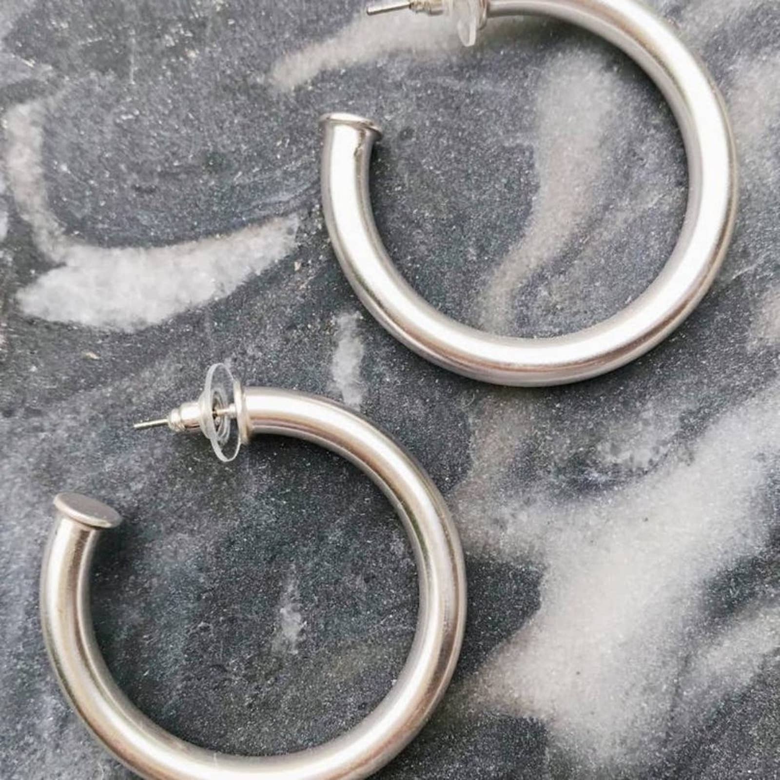 Sleek Silver Minimalist Earrings